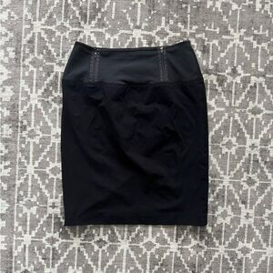 Vintage 90s Express World Brand Black Pencil Skirt Y2K zipper detail top front